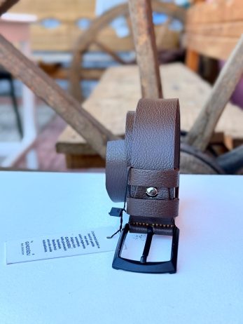 3,5cm koyu kahve rengi orjinal manda deri kemer
