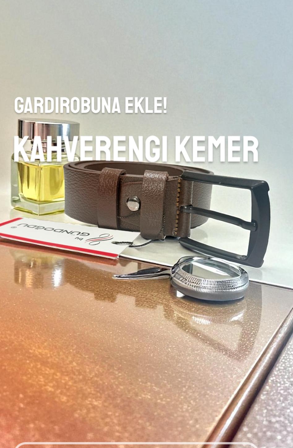 3,5cm koyu kahve rengi orjinal manda deri kemer - Görsel 4