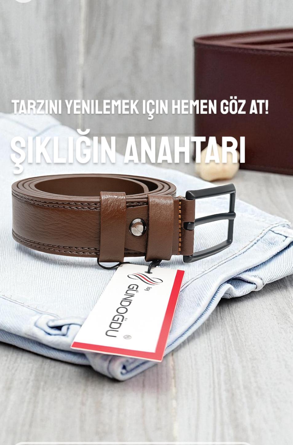3,5 cm koyu kahve rengi orjinal manda deri kemer - Görsel 6