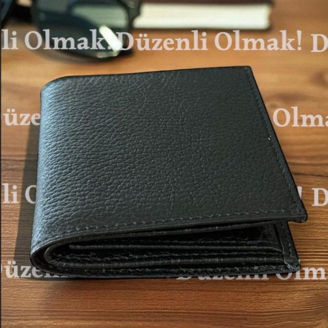 Grot siyah flother Deri Cüzdan