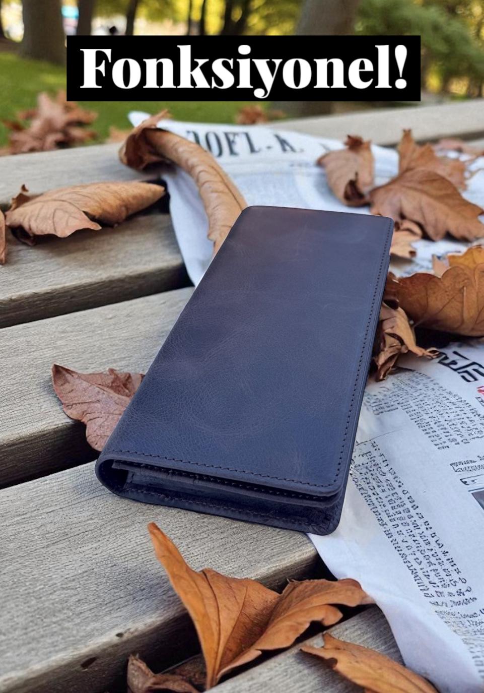 Tobiko Mihra kahve Deri Cüzdan Ve Telefonluk
