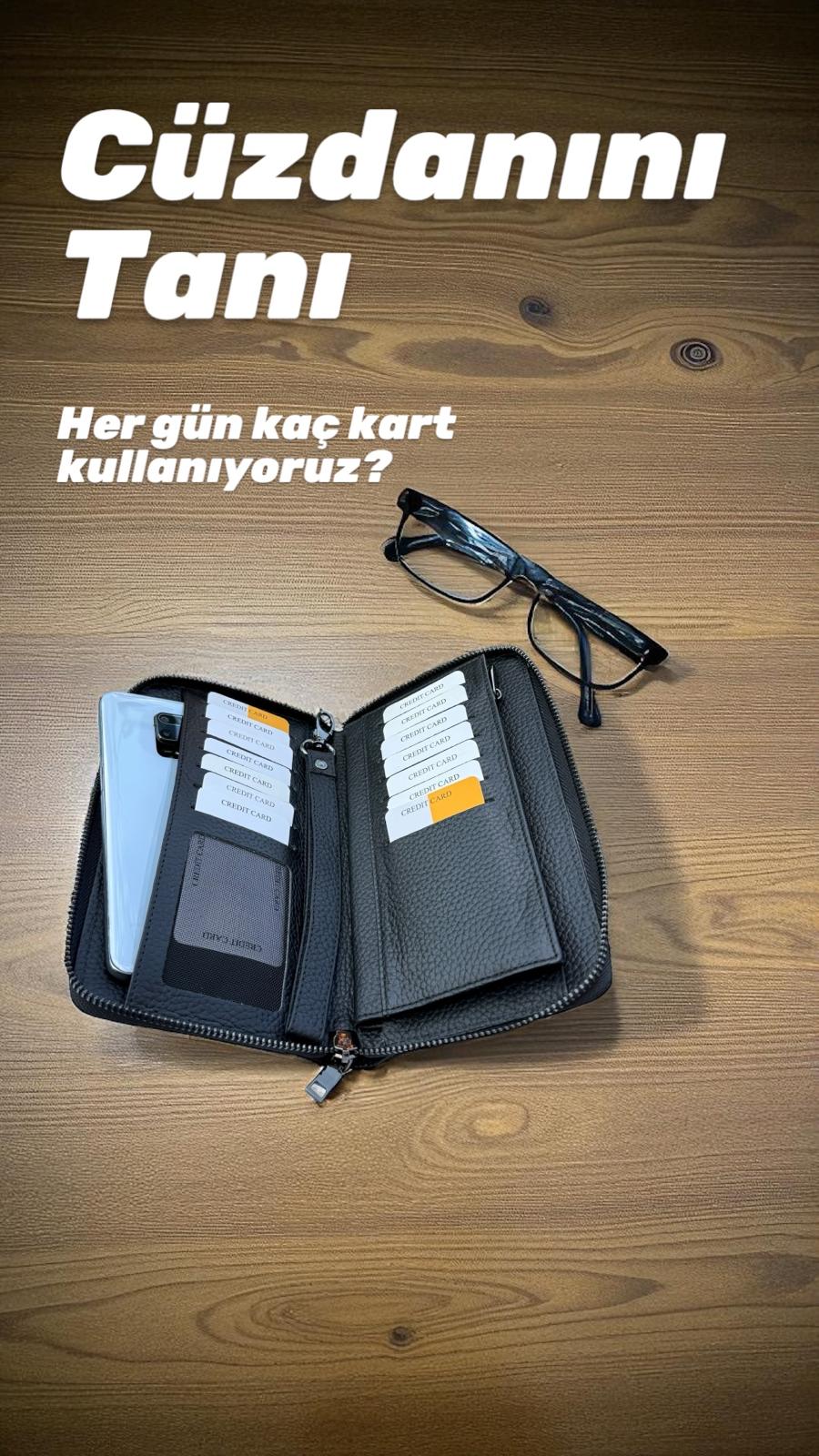 Suave Siyah Telefonluk, El Çantası, Bol Gözlü Kartlık ve Cüzdan - Görsel 8