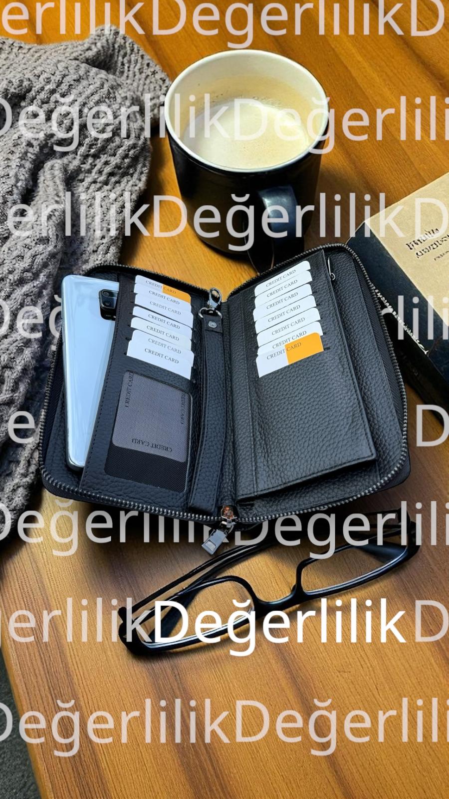 Suave Siyah Telefonluk, El Çantası, Bol Gözlü Kartlık ve Cüzdan