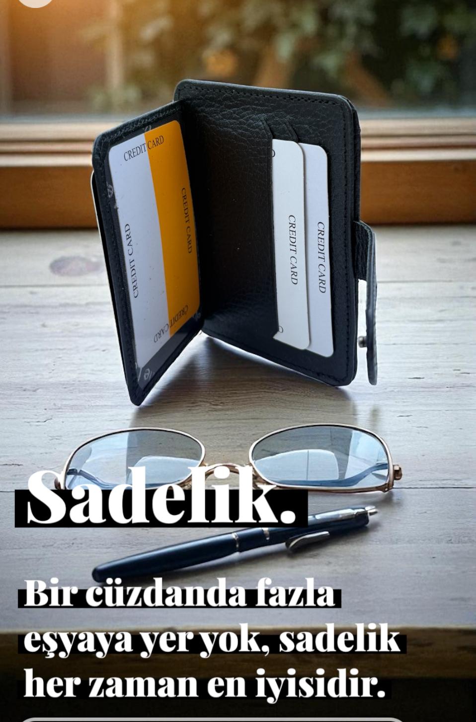 Vagon Floter Siyah Deri Kartlık